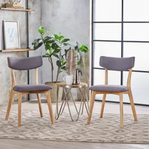 Mid Century Fabric Dining Chairs with Natural Oak Finish(Set of 2) - NH403103 dining table set, 6-piece dining set