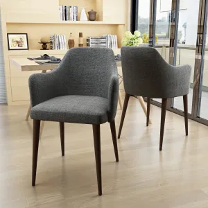 Mid Century Fabric Dining Chairs with Wood Finished Legs - Set of 2 - NH212303 dining table set, 6-piece dining set