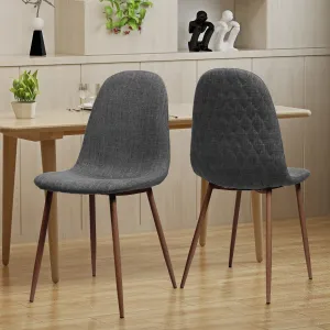 Mid Century Fabric Dining Chairs with Wood Finished Legs - Set of 2 - NH302303 dining table set, 6-piece dining set
