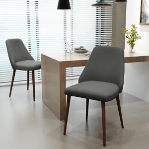 Mid Century Fabric Dining Chairs with Wood Finished Legs - Set of 2 - NH802303 dining table set, 6-piece dining set