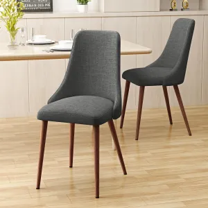 Mid Century Fabric Dining Chairs with Wood Finished Legs - Set of 2 - NH991303 dining table set, 6-piece dining set