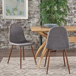 Mid Century Fabric Dining Chairs with Wood Finished Metal Legs (Set of 2) - NH037103 dining table set, 6-piece dining set