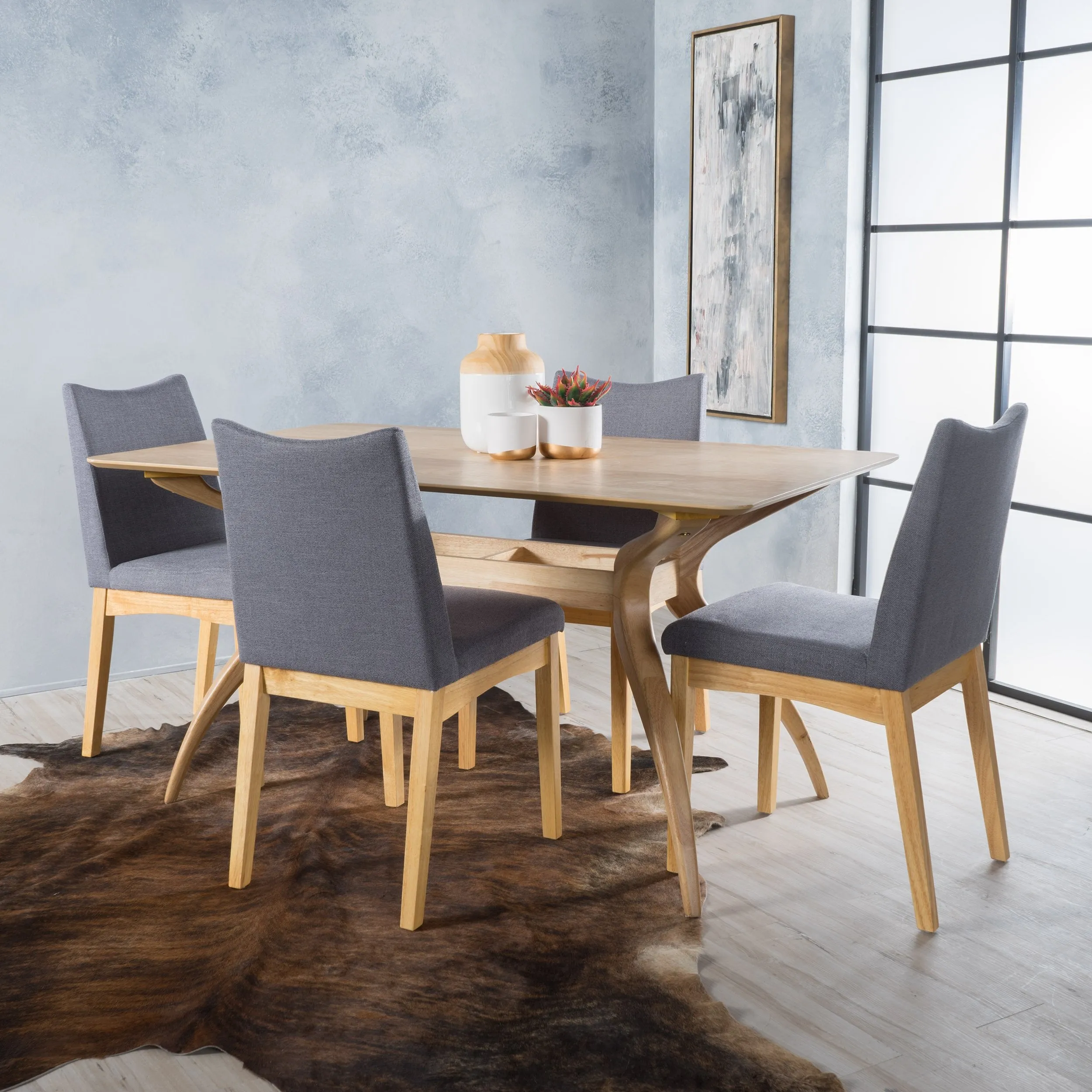 Mid-Century Modern 4 Seater Dining Set - NH820003