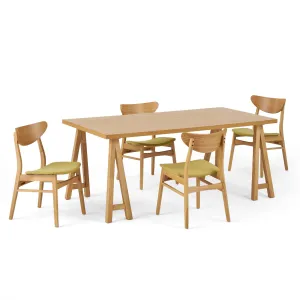 Mid-Century Modern 5 Piece Dining Set with A-Frame Table - NH543313 dining table set, round dining table