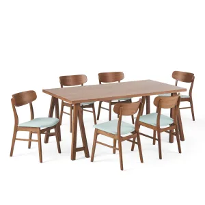 Mid-Century Modern 7 Piece Dining Set with A-Frame Table - NH043313 dining table set, round dining table