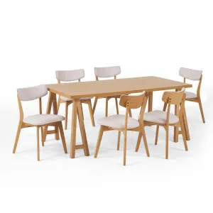 Mid-Century Modern 7 Piece Dining Set with A-Frame Table - NH483313 dining table set, round dining table