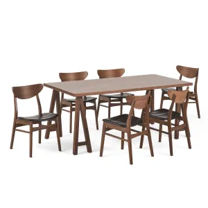 Mid-Century Modern 7 Piece Dining Set with A-Frame Table - NH592313 dining table set, round dining table