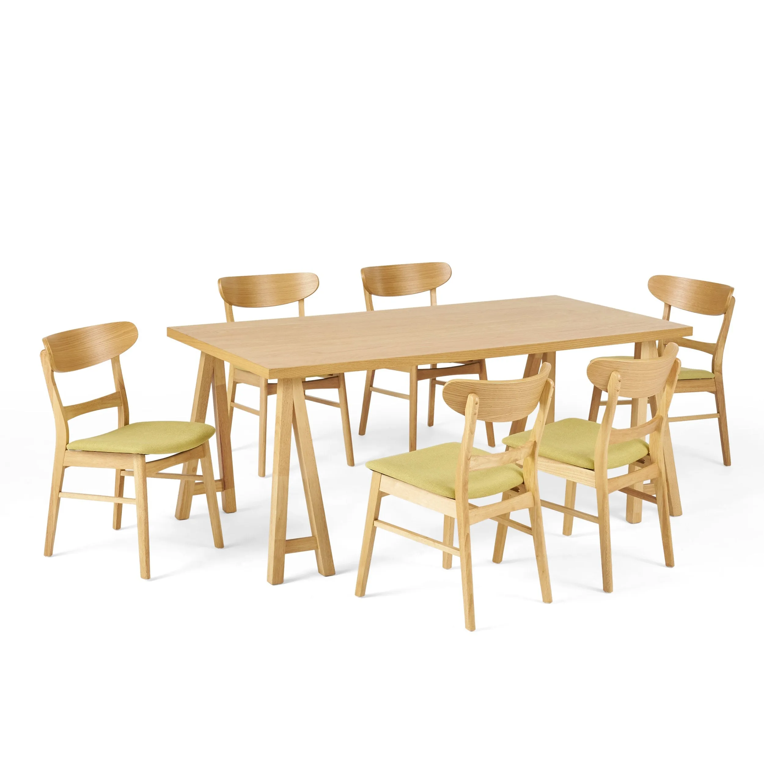 Mid-Century Modern 7 Piece Dining Set with A-Frame Table - NH992313