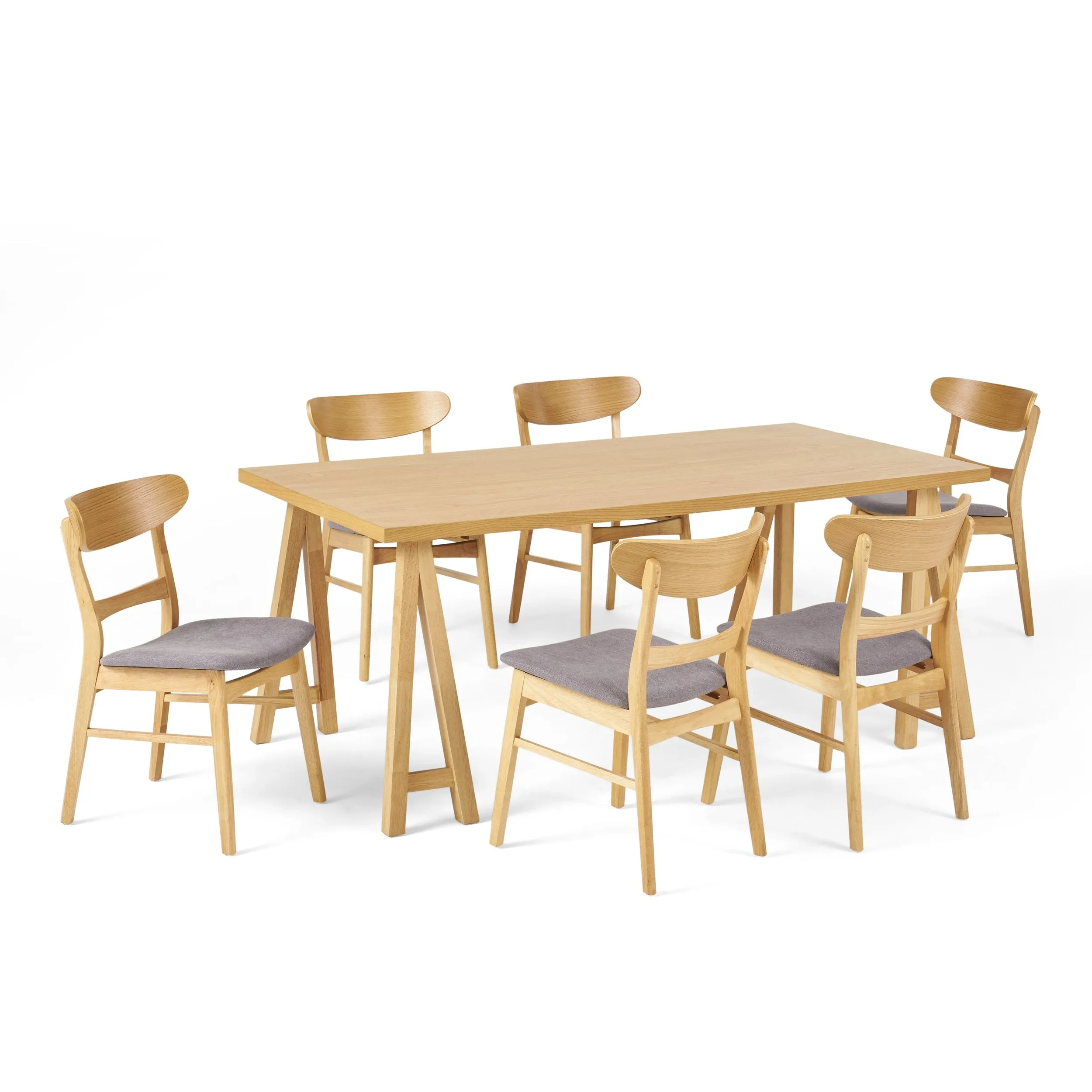 Mid-Century Modern 7 Piece Dining Set with A-Frame Table - NH992313 dining table set, round dining table