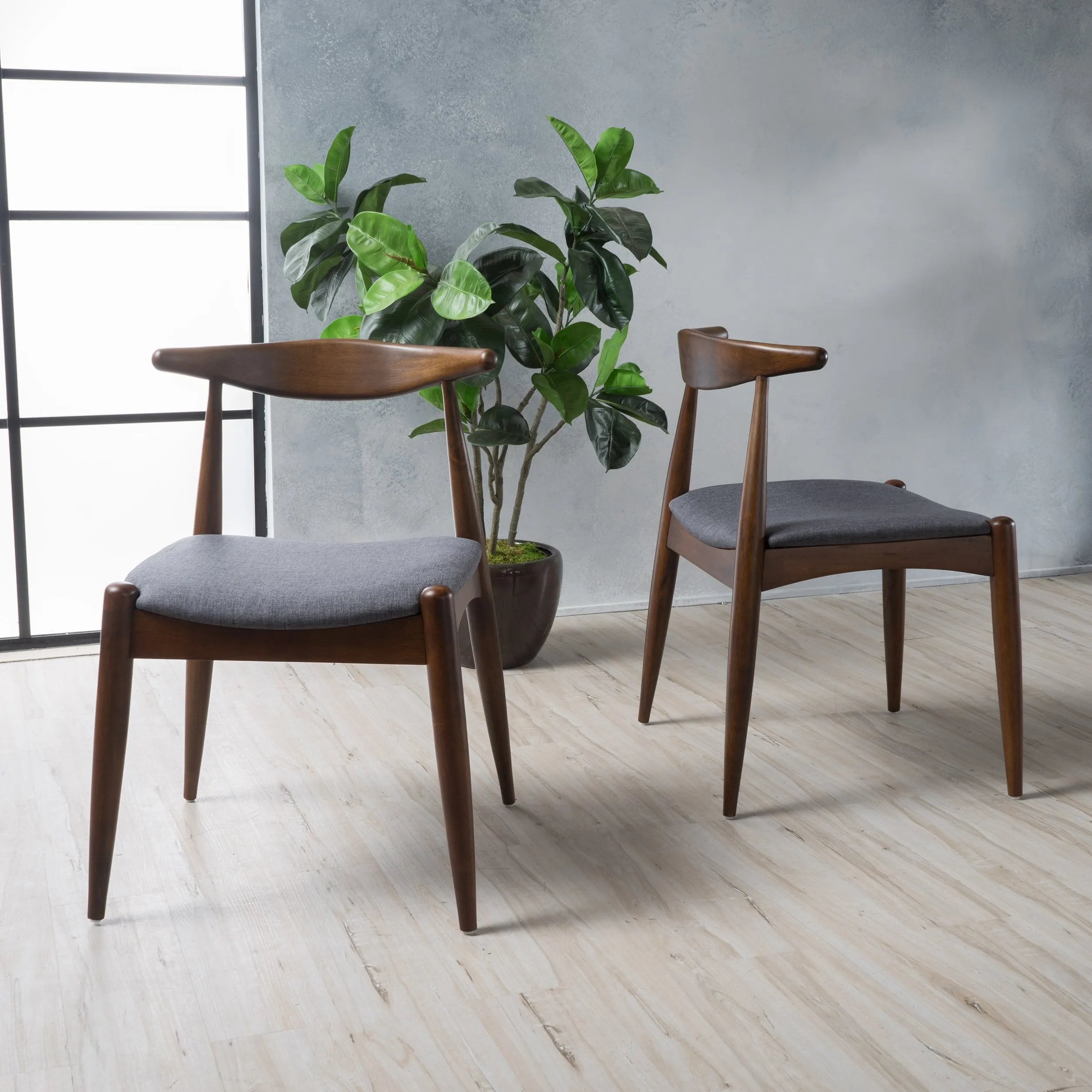 Mid Century Modern Dining Chairs (Set of 2) - NH500003 dining table set, 6-piece dining set