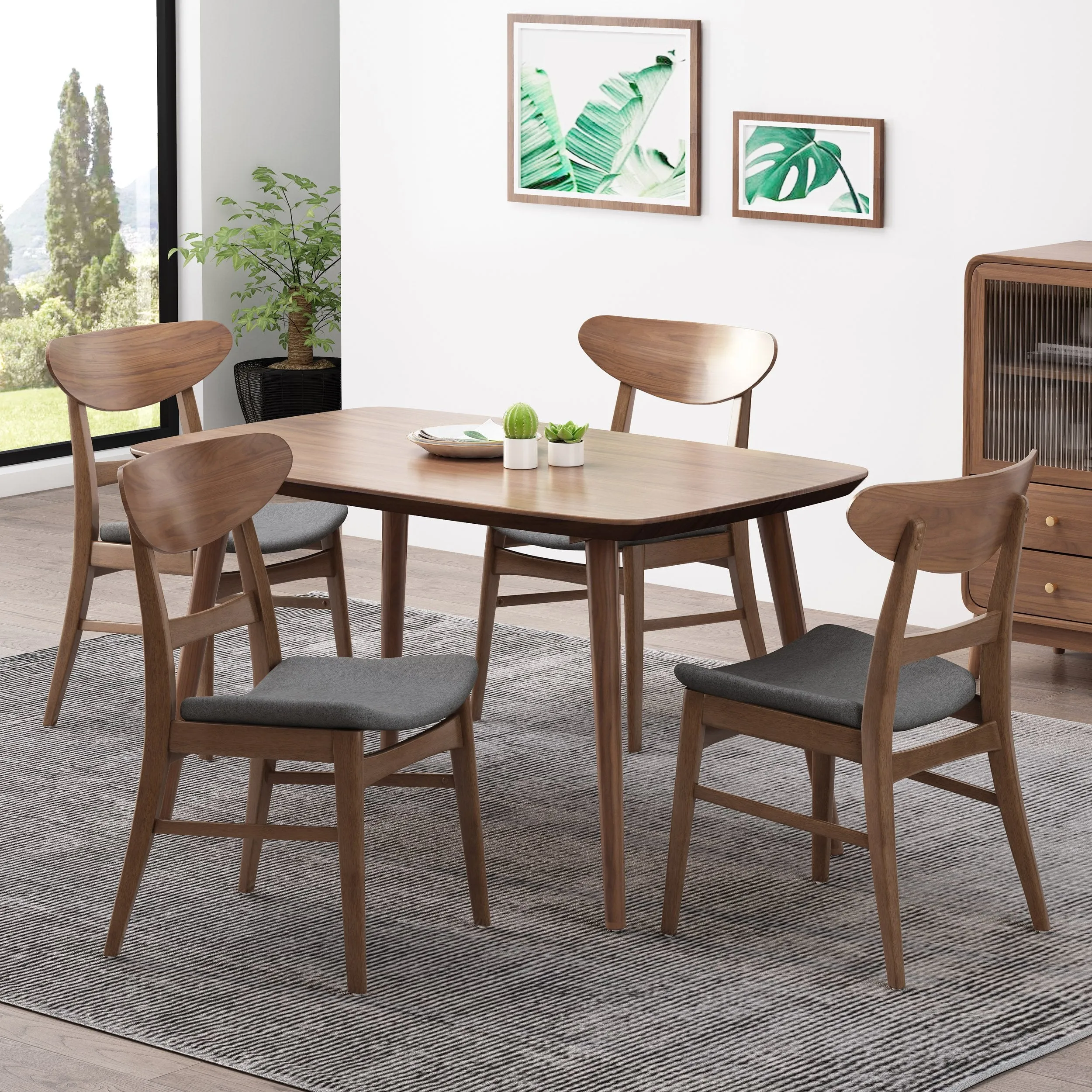 Mid-Century Modern Dining Chairs (Set of 4) - NH297213 dining table set, 6-piece dining set