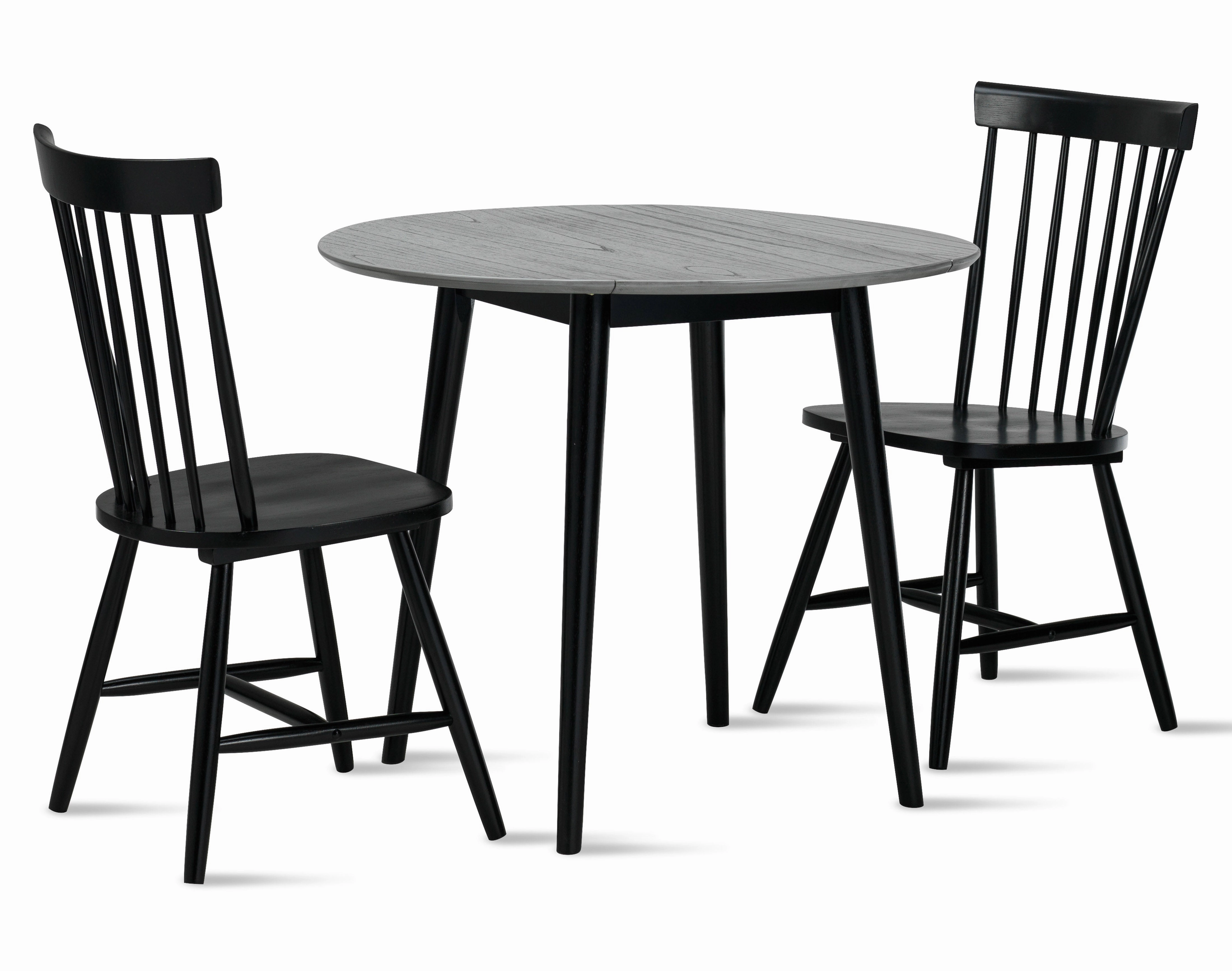 Midland 3-Piece Drop Leaf Dining Set - Grey, Black