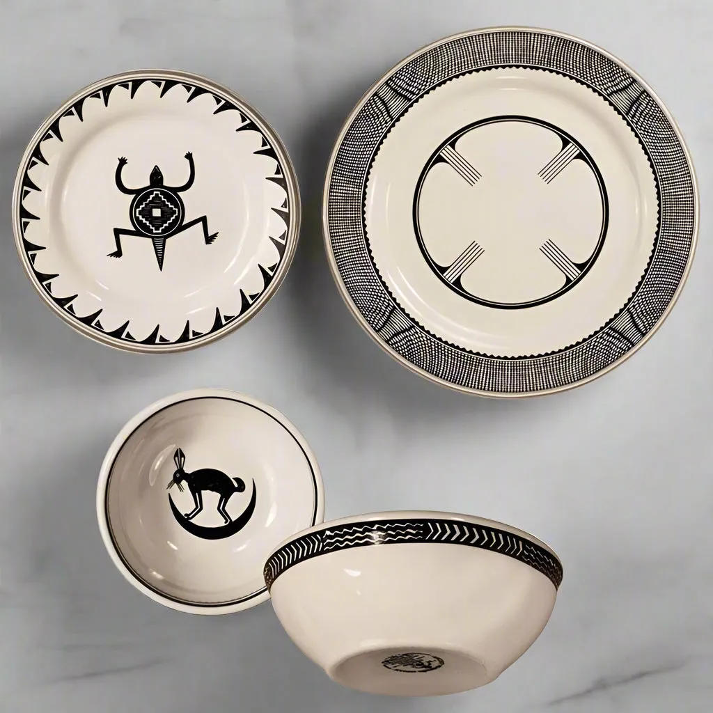 Mimbreo Dinnerware - Black & White toilet seat cover, slow close seat