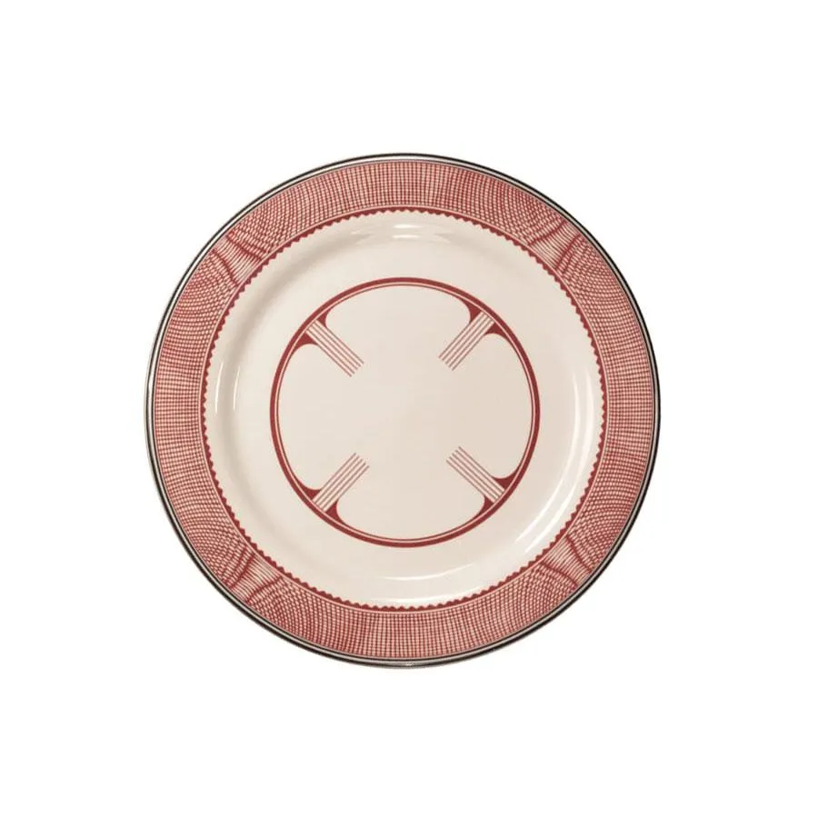 Mimbreo Dinnerware - White & Maroon