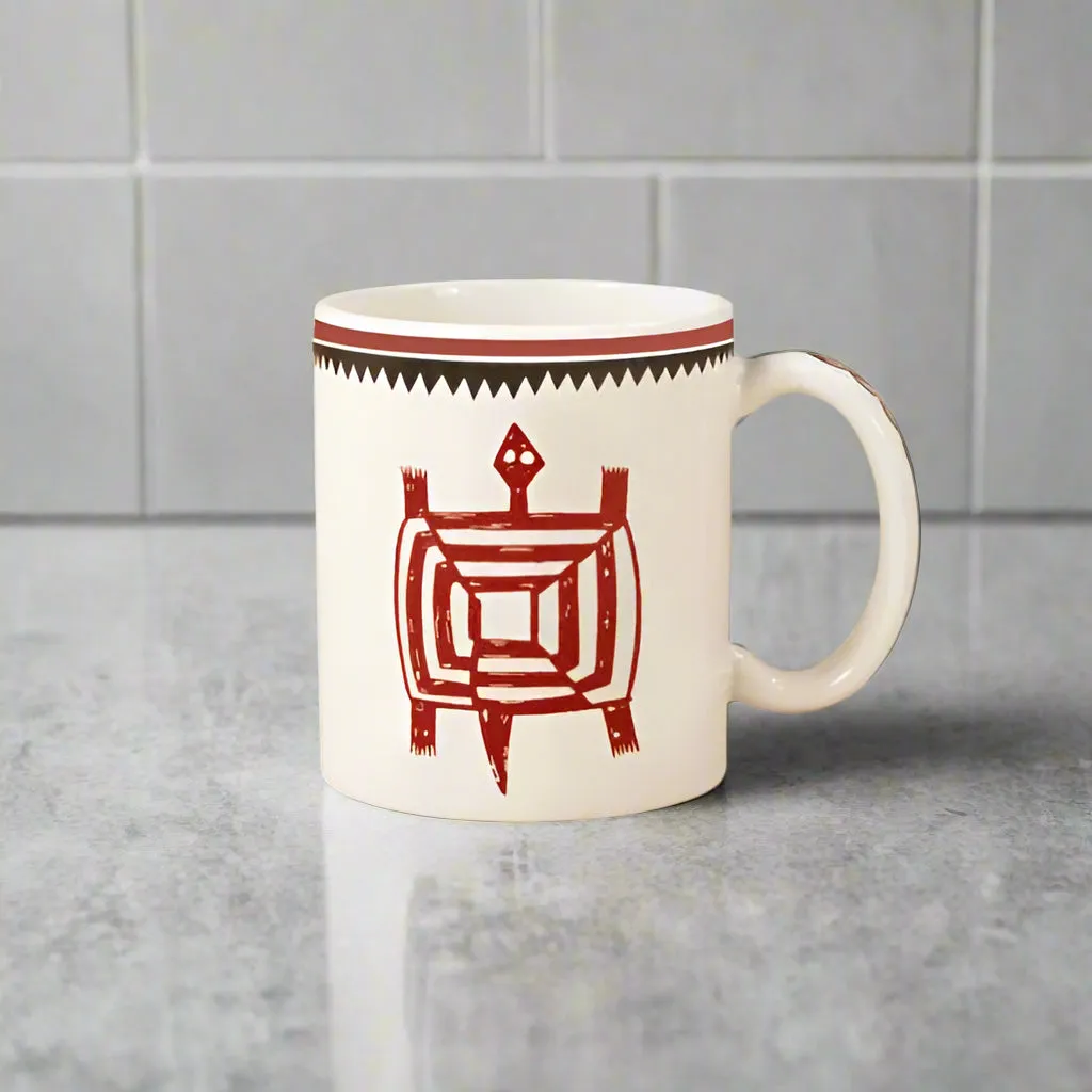 Mimbreo Indian Turtle Mug - Maroon White toilet seat cover, slow close seat