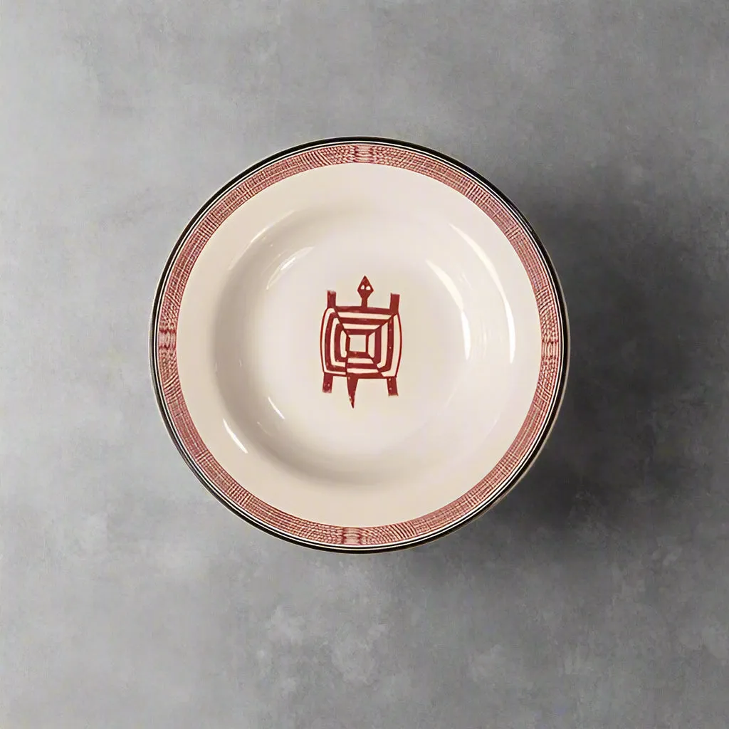 Mimbreo Soup Bowl - Maroon White toilet seat cover, slow close seat