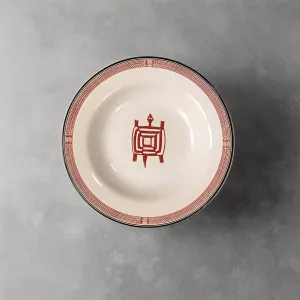 Mimbreo Soup Bowl - Maroon White toilet seat cover, slow close seat