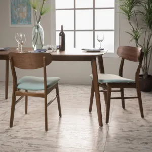 Mint Fabric/ Walnut Finish Dining Chair (Set of 2) - NH399892 dining table set, 6-piece dining set