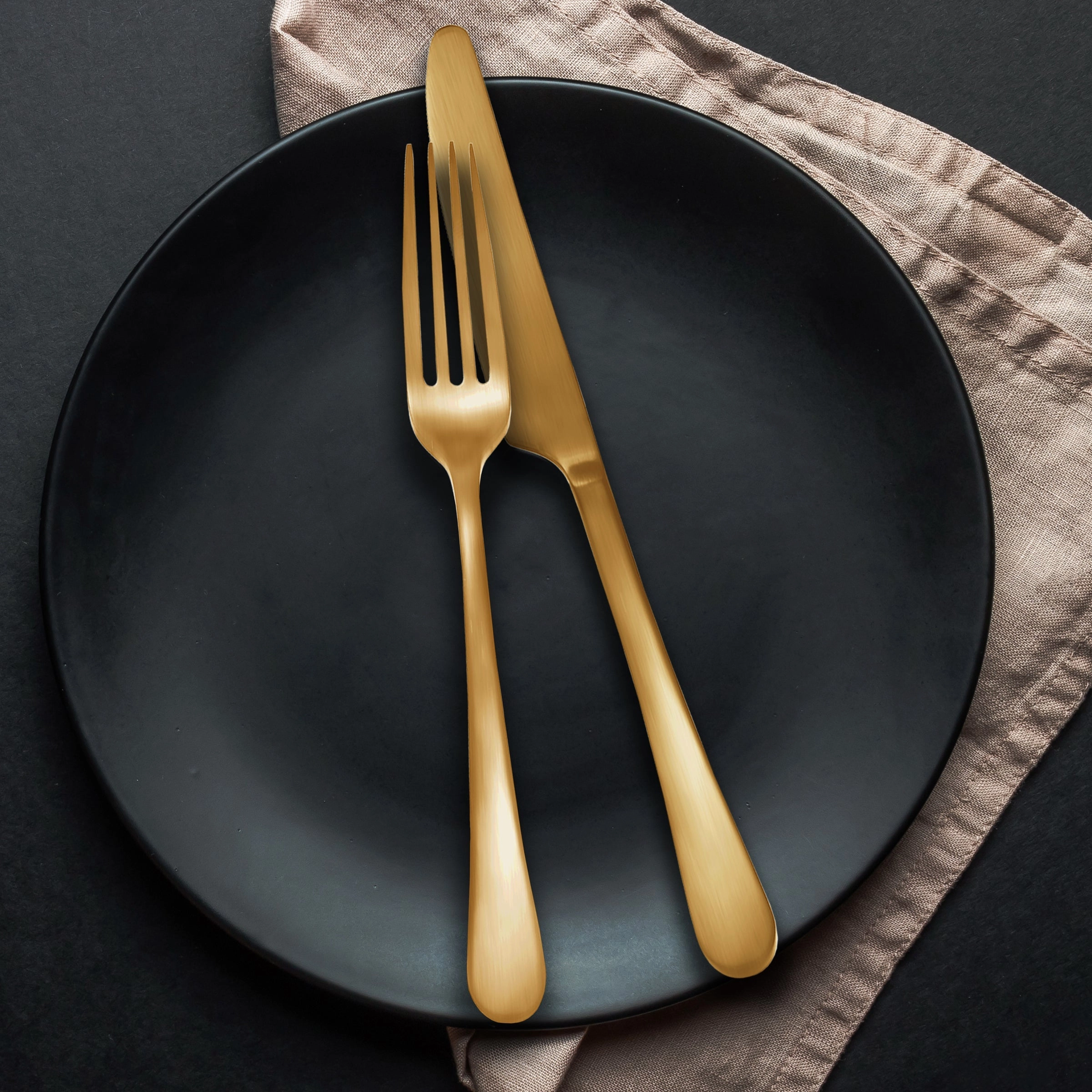 Mirabella Gold Titanium Satin 20 Piece Flatware Set