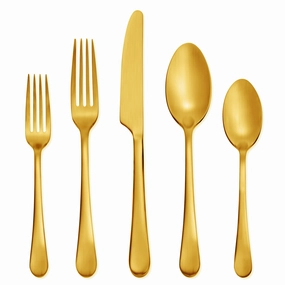 Mirabella Gold Titanium Satin 20 Piece Flatware Set