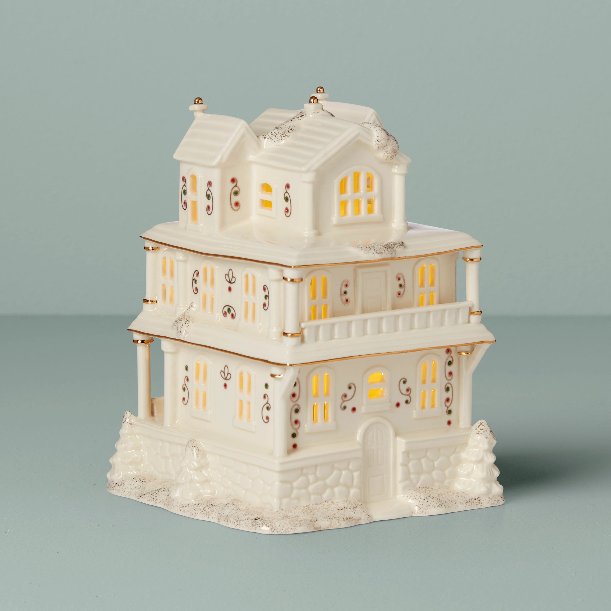 Mistletoe Park Victorian House Lit Figurine
