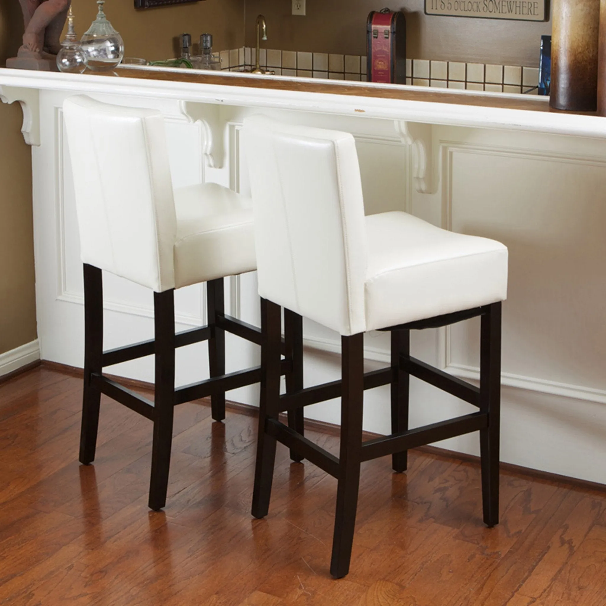Modern 26-Inch Leather Counter Stool (Set of 2) - NH225732 bar stool, counter stool