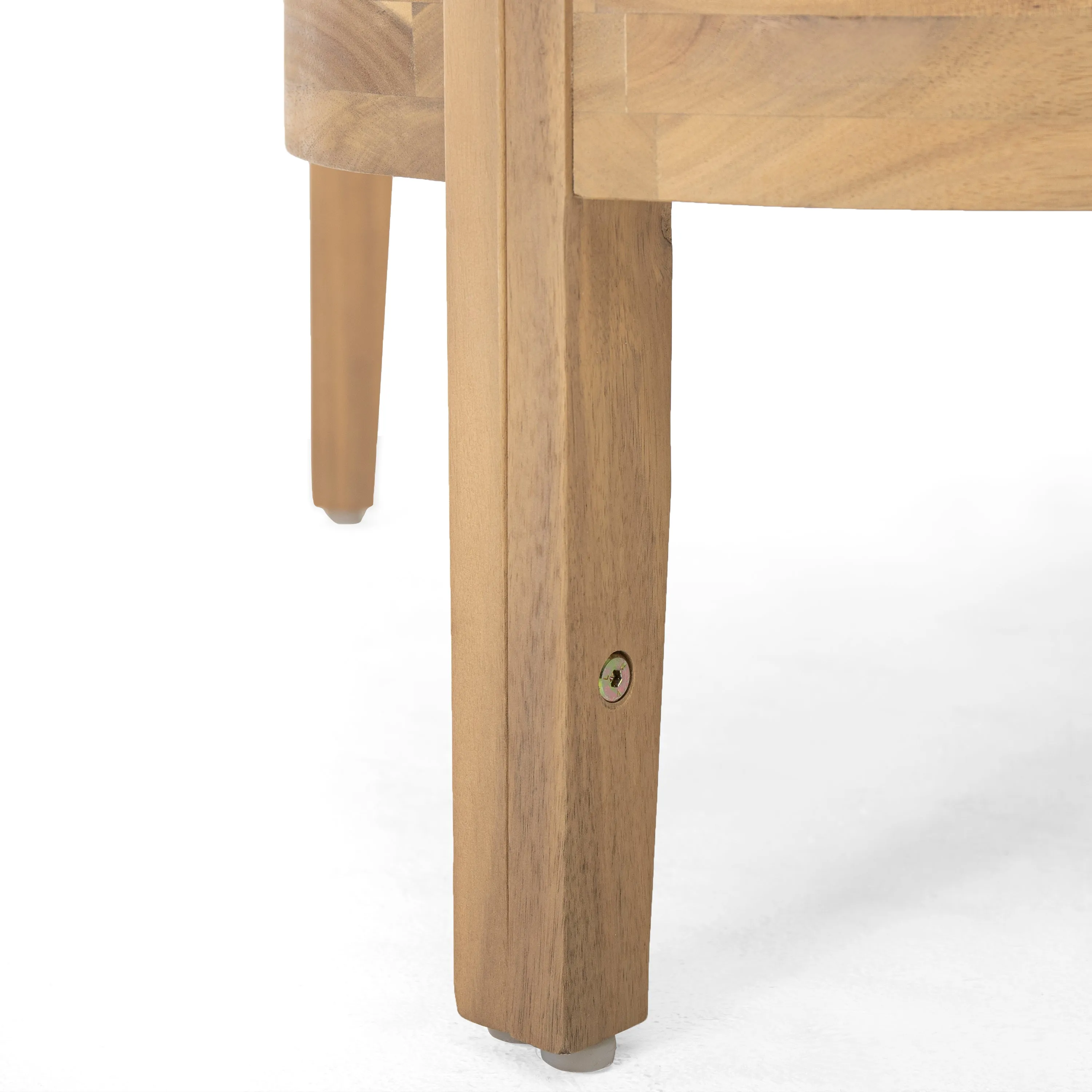 Modern Acacia Wood Outdoor Club Chair with Beige Water-Repellent Cushions