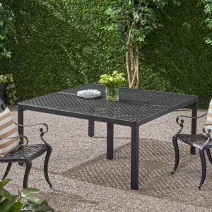 Modern Aluminum Dining Table with Woven Accents - NH348803 patio chairs, outdoor seating