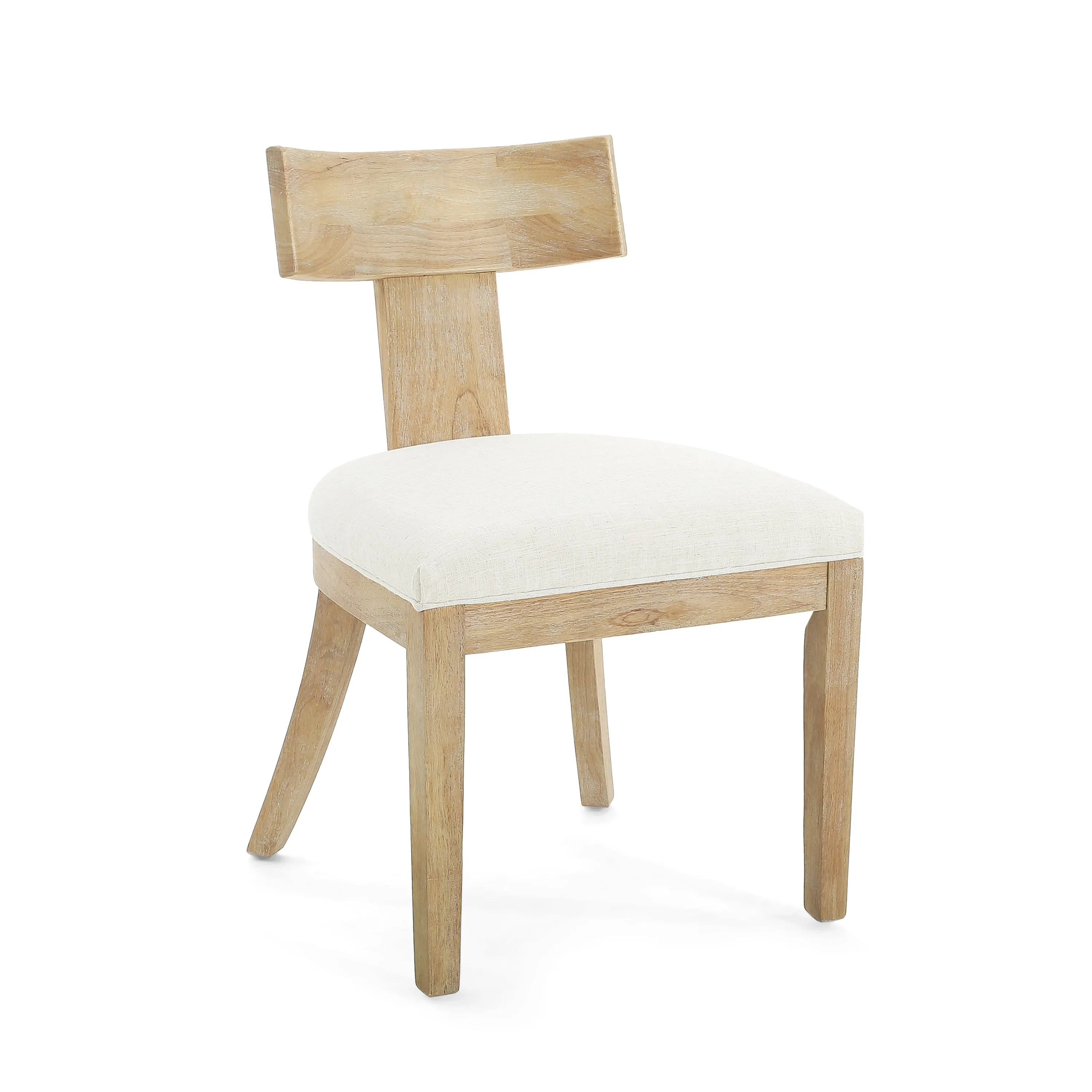 Modern Beige Dining Chairs Set of 2  Upholstered Side Chairs with Rubberwood Frame for Kitchen or Dining Room