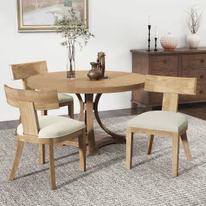 Modern Beige Dining Chairs Set of 2  Upholstered Side Chairs with Rubberwood Frame for Kitchen or Dining Room dining table set, 6-piece dining set