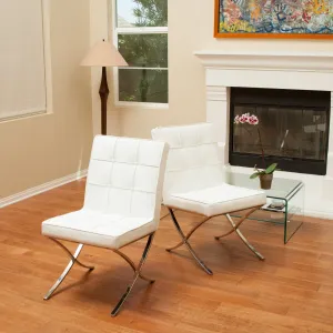 Modern Design White Leather Dining Chairs (set of 2) - NH423612 dining table set, 6-piece dining set