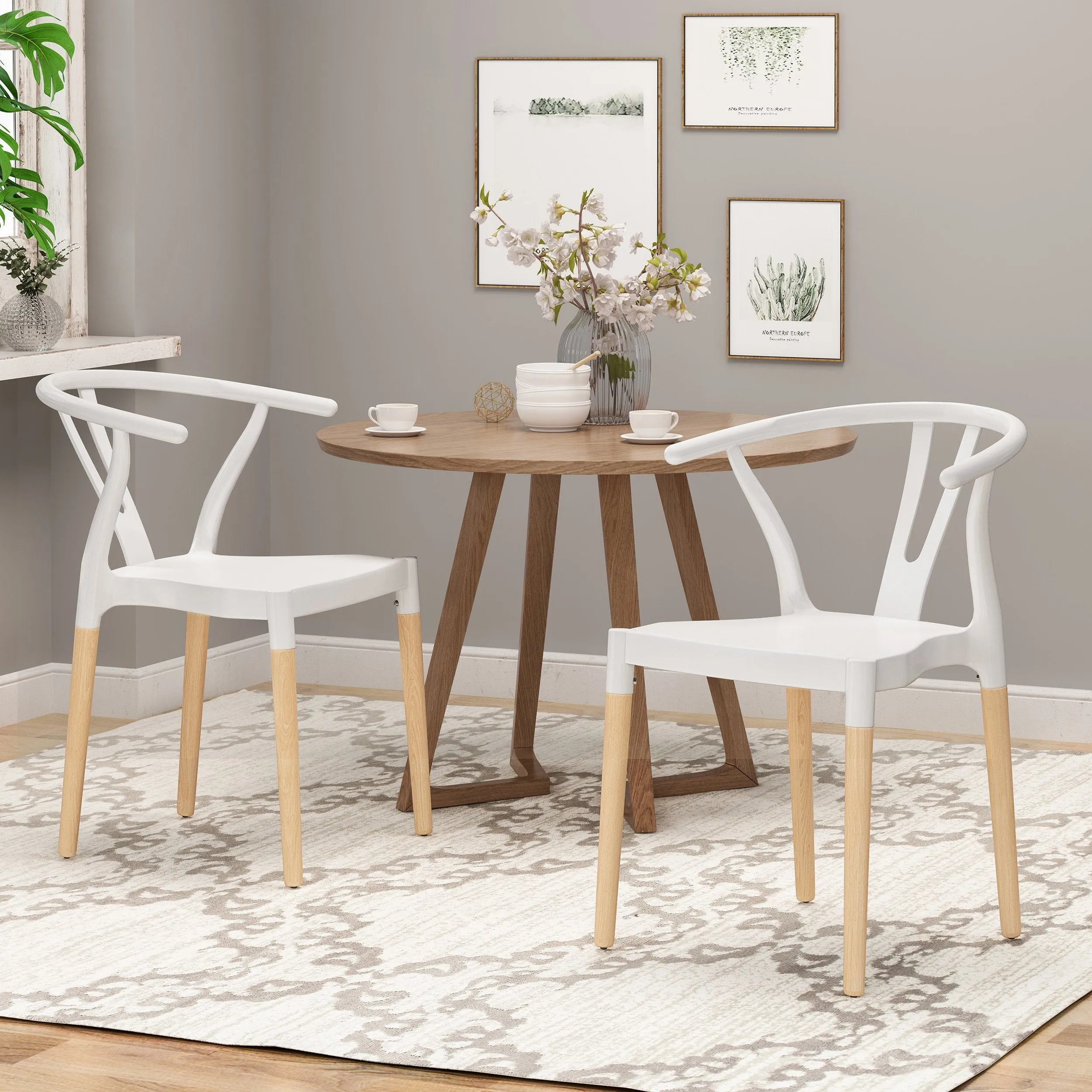 Modern Dining Chair with Beech Wood Legs (Set of 2) - NH059803 dining table set, 6-piece dining set