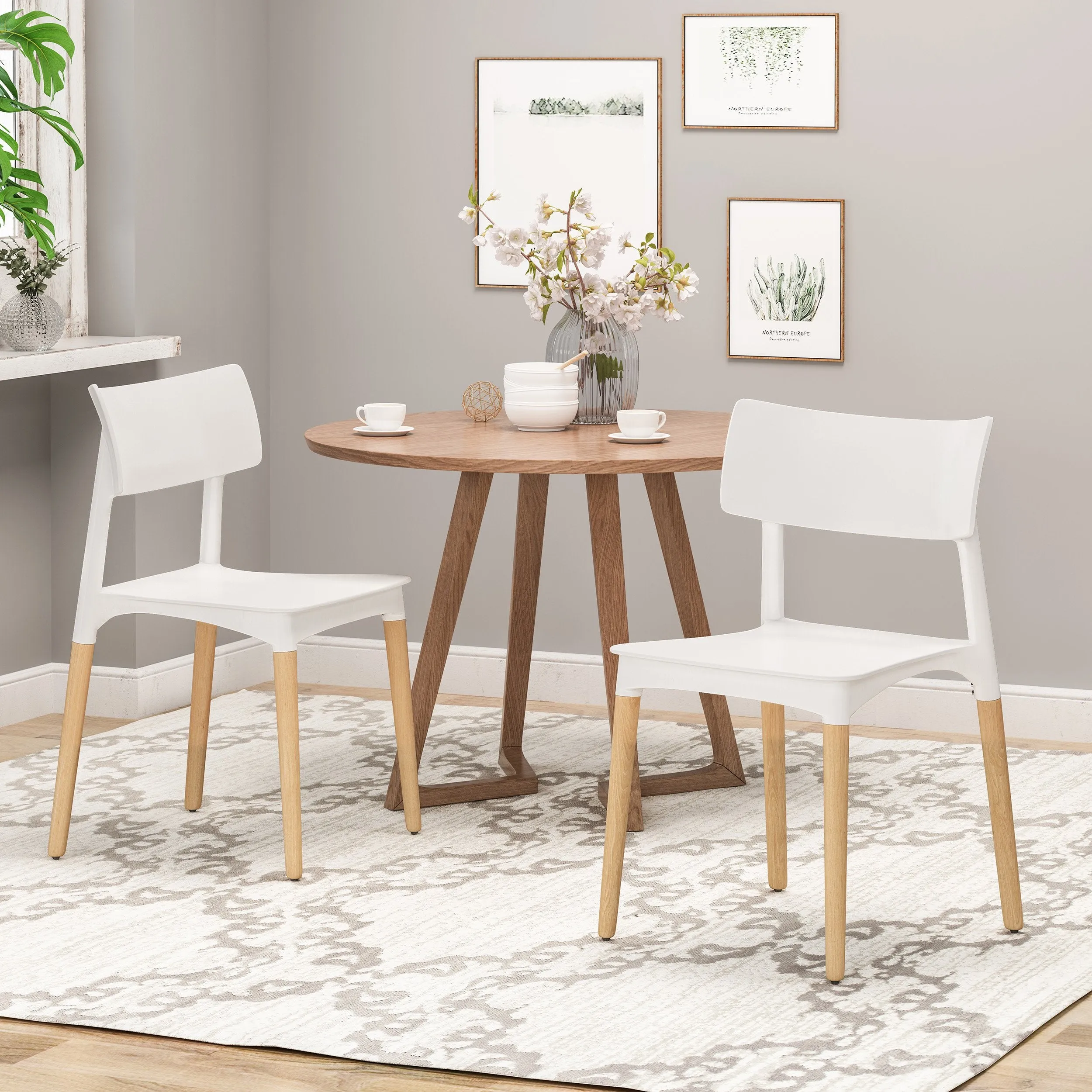 Modern Dining Chair with Beech Wood Legs (Set of 2) - NH849803 dining table set, 6-piece dining set