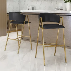 Modern Faux Leather Barstool (Set of 2) - NH522013 bar stool, counter stool