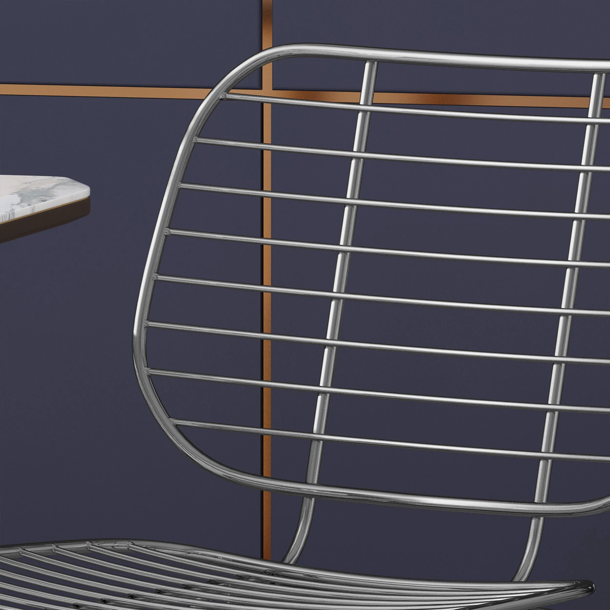 Modern Glam Iron Dining Chair - NH803113