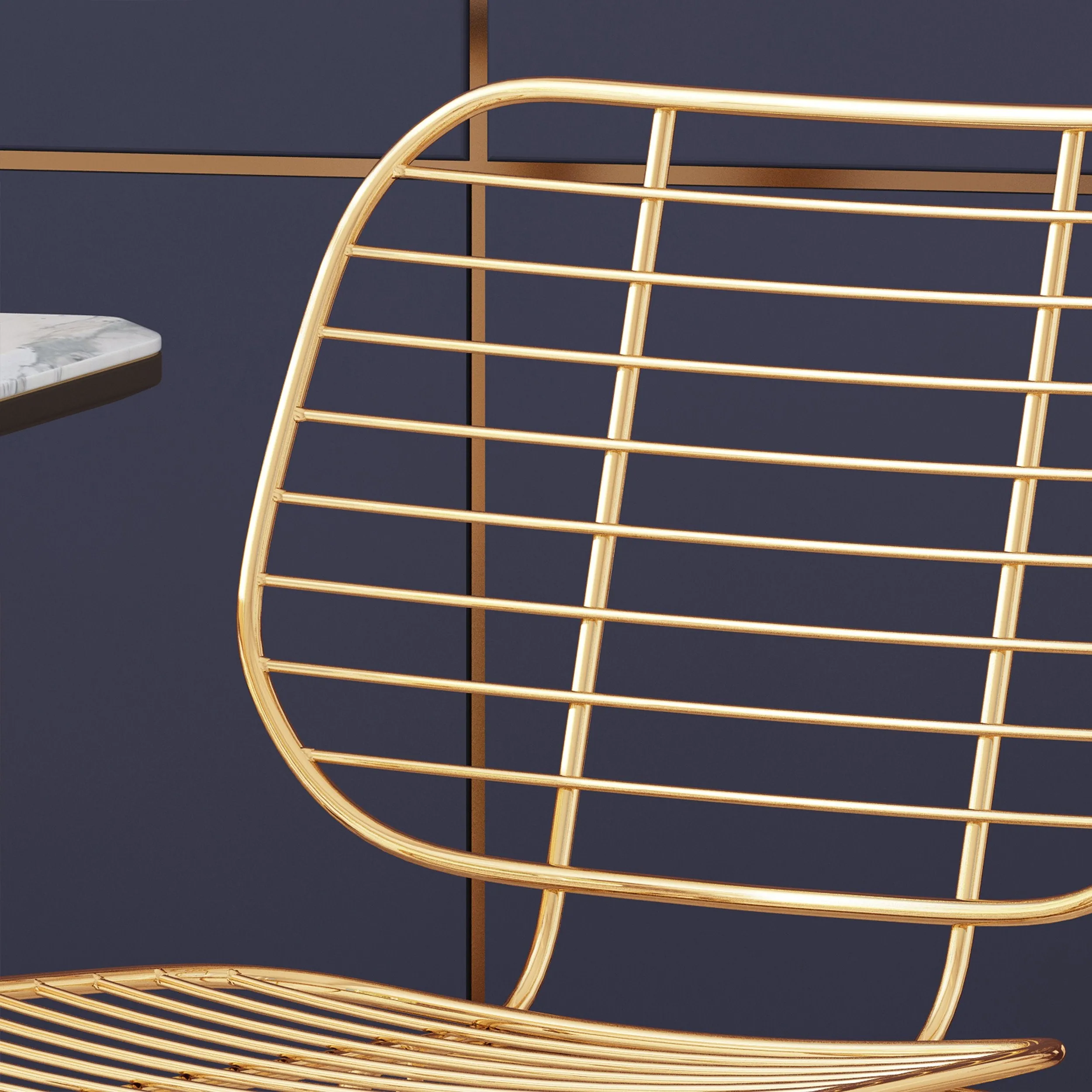 Modern Glam Iron Dining Chair - NH803113