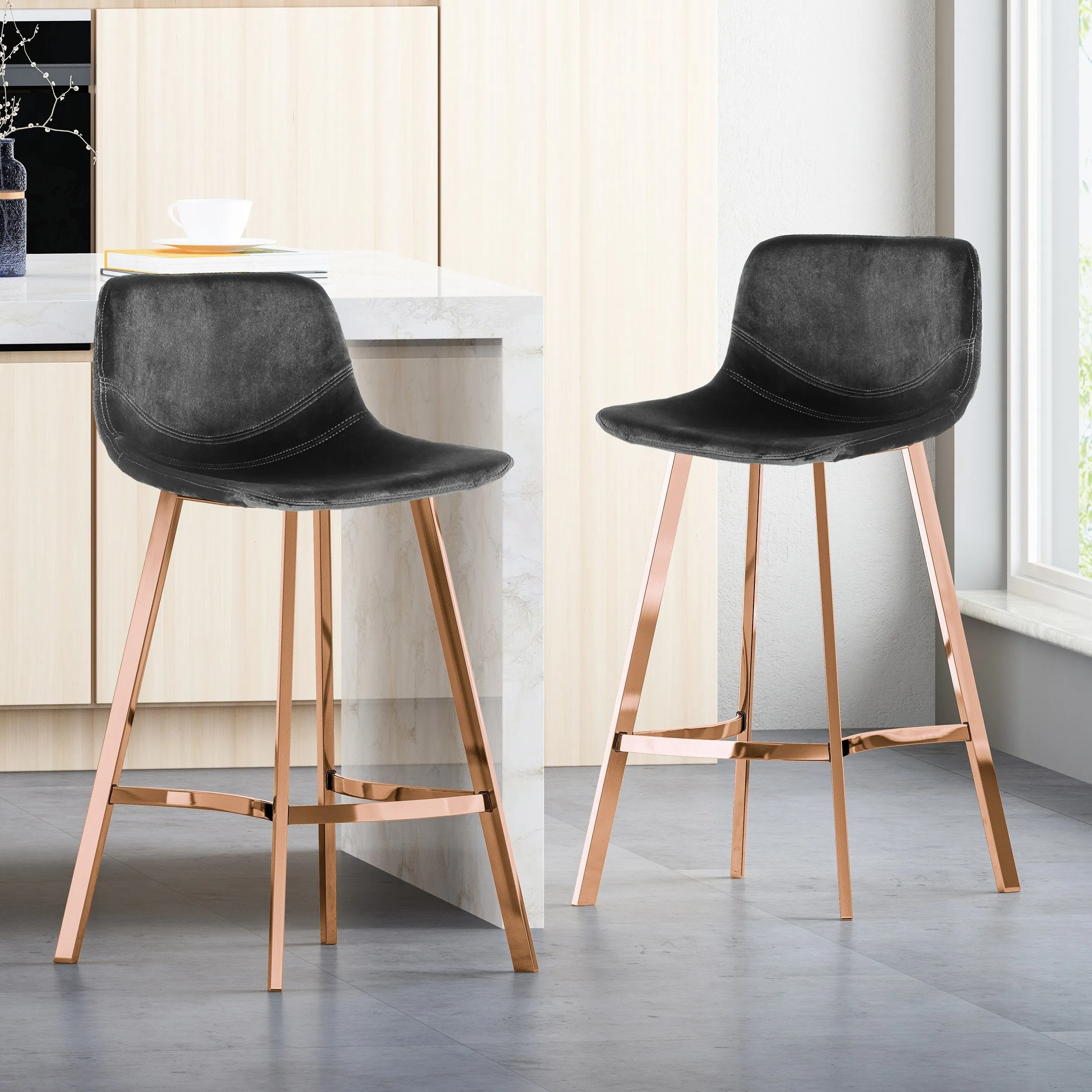 Modern Glam Velvet Bar Stool (Set of 2) - NH971113 bar stool, counter stool