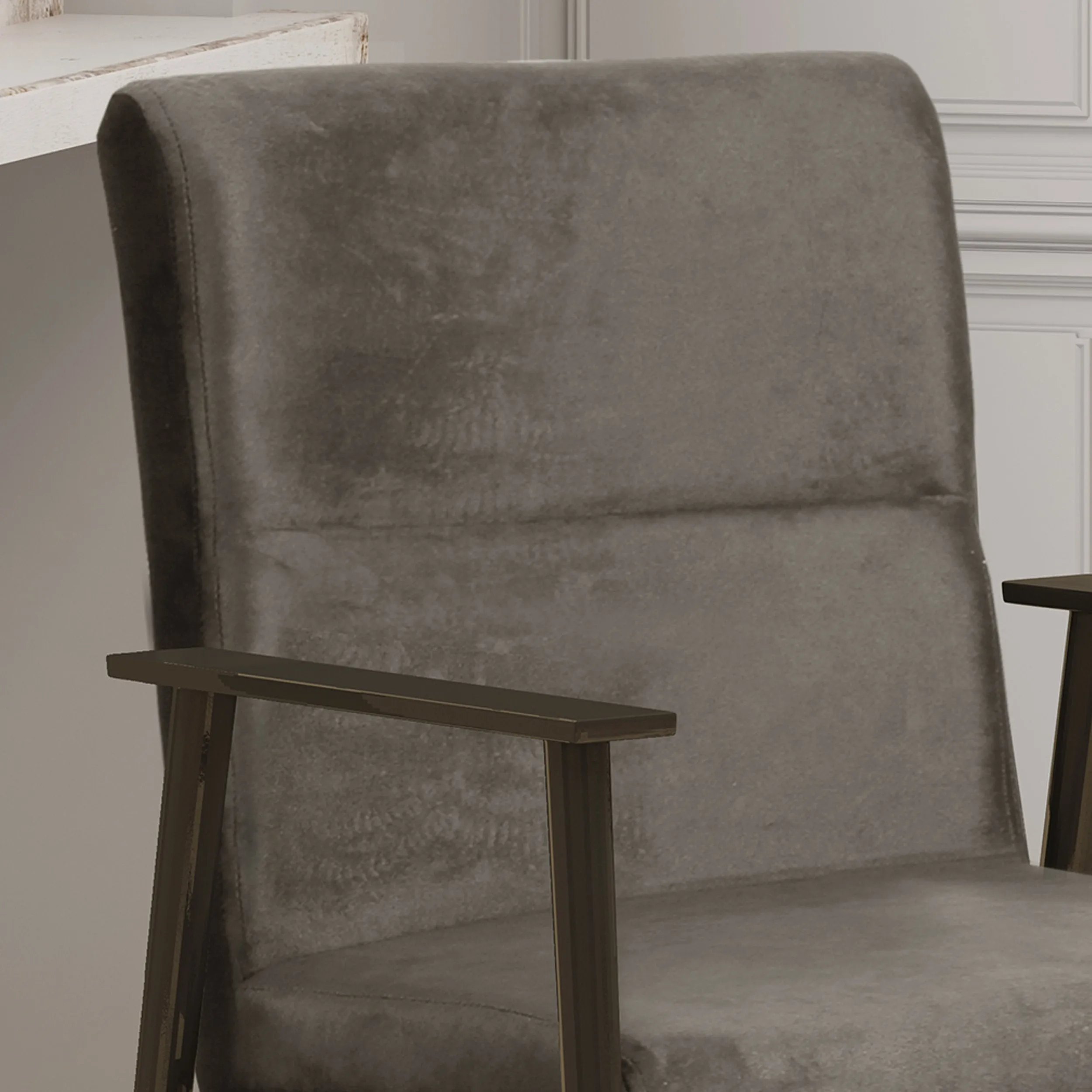 Modern Glam Velvet Dining Arm Chair - NH932803