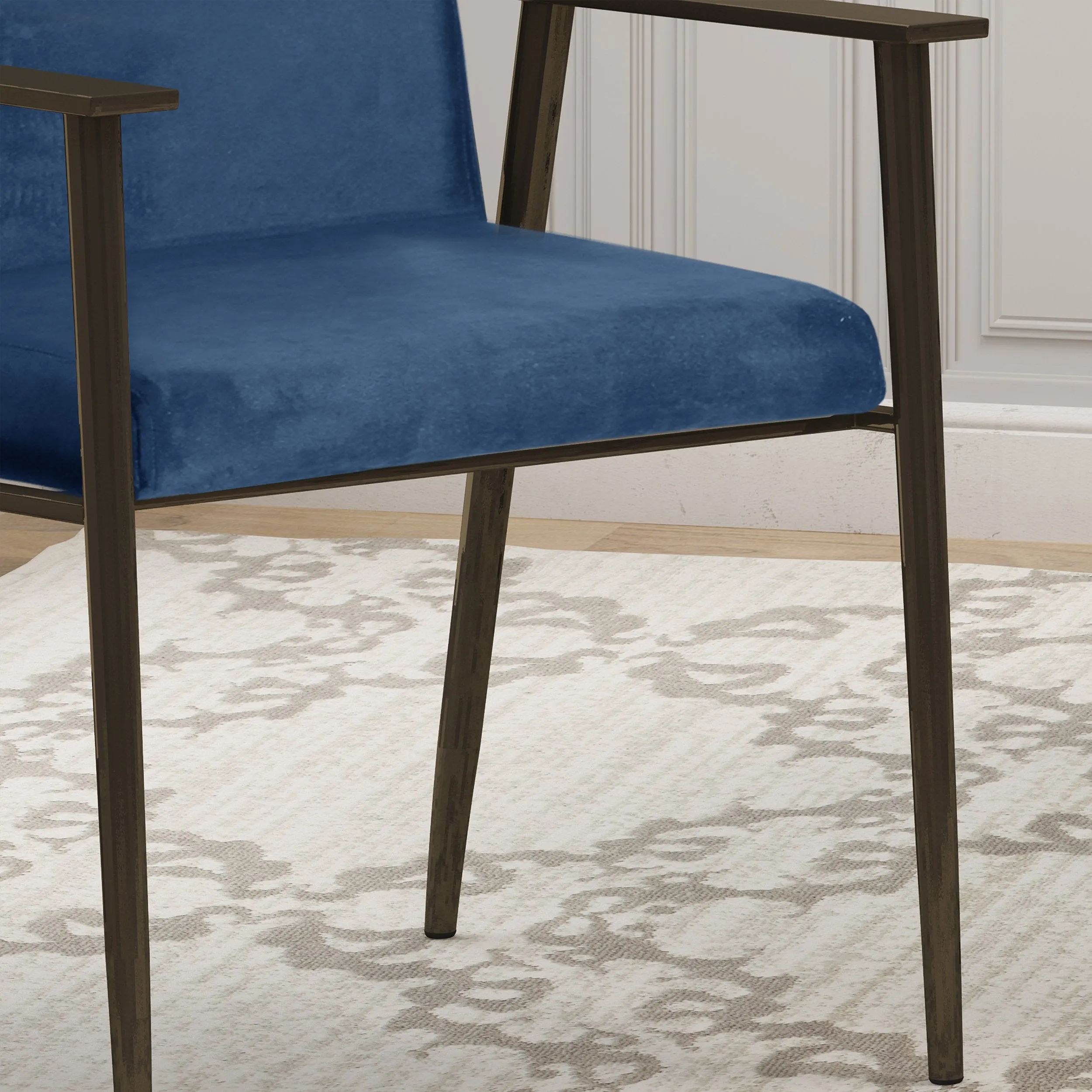 Modern Glam Velvet Dining Arm Chair - NH932803