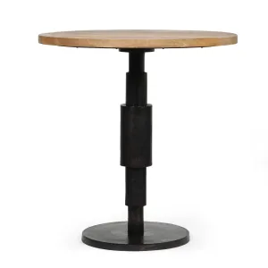 Modern Industrial Handcrafted Mango Wood Pedestal Dining Table, Natural and Raw Charcoal - NH685513 kitchen island table, dining furniture