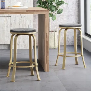 Modern Industrial Swiveling Counter Stool (Set of 2) - NH220113 bar stool, counter stool