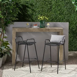 Modern Iron Barstool (Set of 2) - NH418013 patio chairs, outdoor seating