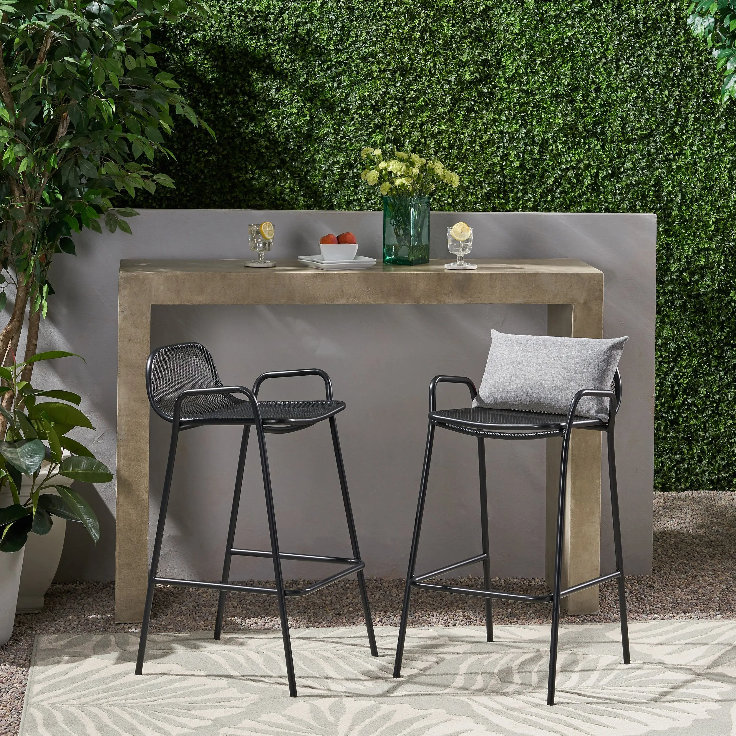 Modern Iron Barstool (Set of 2) - NH418013 patio chairs, outdoor seating