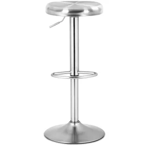 Modern Swivel Adjustable Height Barstool with Footrest, Stainless Steel Round Top Bar Height Barstools for Pub Bistro Kitchen Dining kitchen barstool, adjustable bar stool