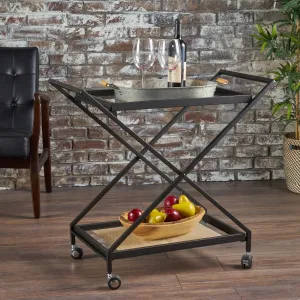 Modern Tempered Glass Black Iron Bar Cart - NH192203 dining chair, upholstered chair
