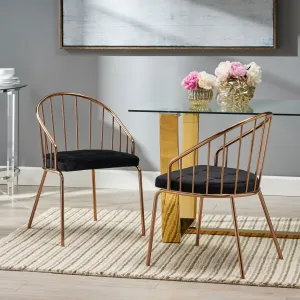 Modern Velvet Dining Chair with Stainless Steel Frame (Set or 2) - NH492803 dining table set, 6-piece dining set