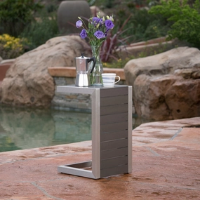 Modern Aluminum C-Shaped End Table - NH799992 coffee table, accent table