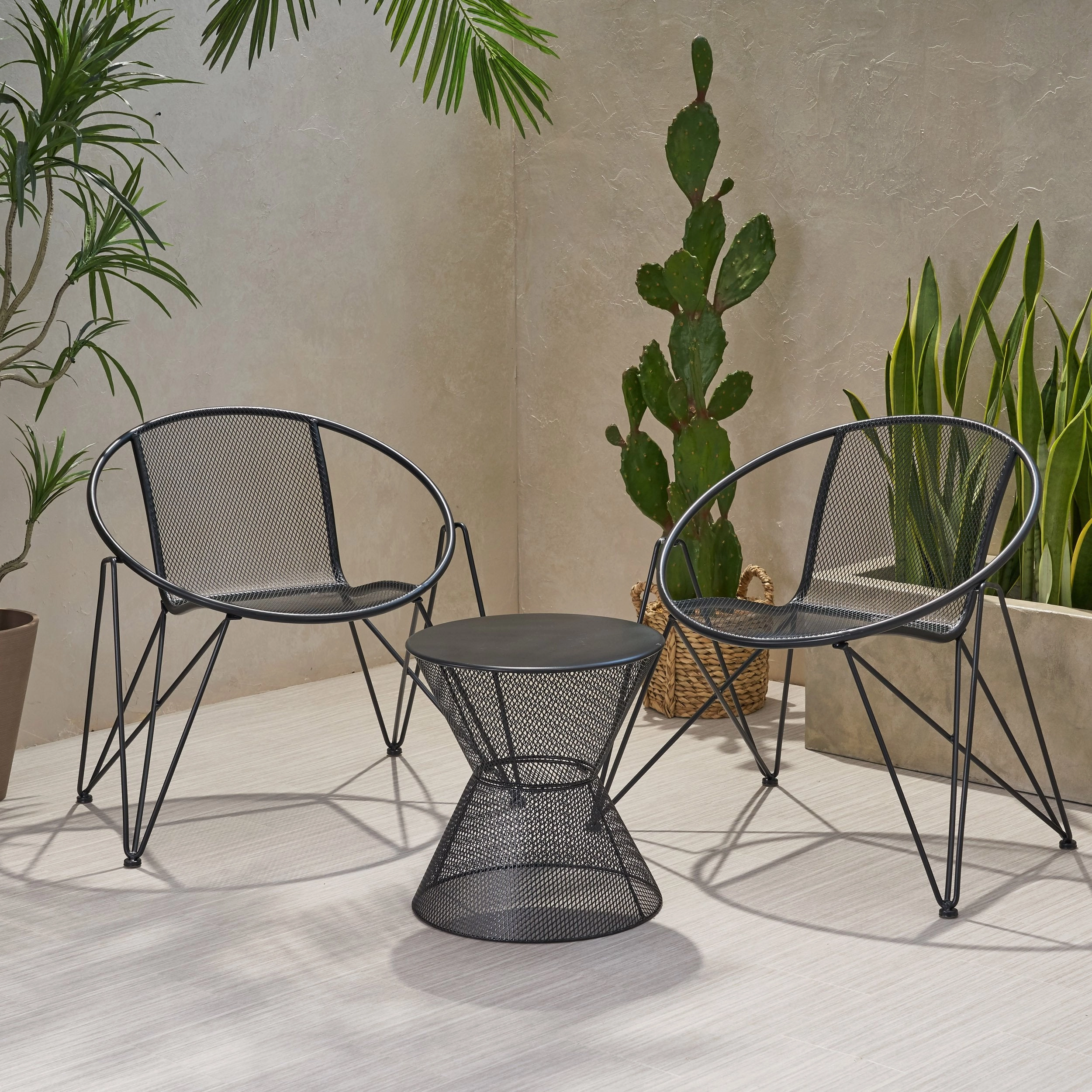 Modern Outdoor Iron Chat Set with Side Table - NH643013 clothes rack, garment rack