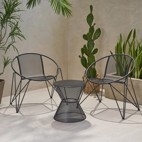 Modern Outdoor Iron Chat Set with Side Table - NH643013 clothes rack, garment rack