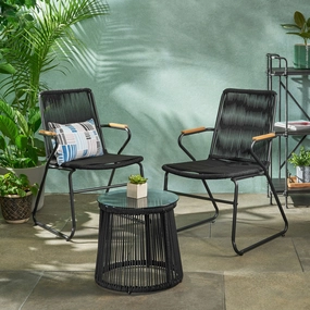 Modern Outdoor Rope Weave Chat Set with Side Table - NH022113 clothes rack, garment rack